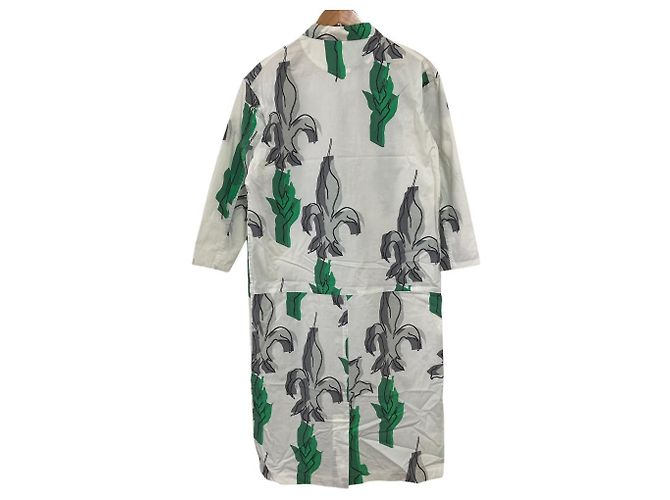 Autre Marque Vestido largo estampado Julien David Castaño Blanco Verde - view 2