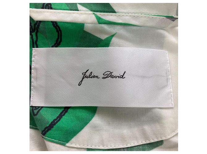 Autre Marque Vestido largo estampado Julien David Castaño Blanco Verde - view 4