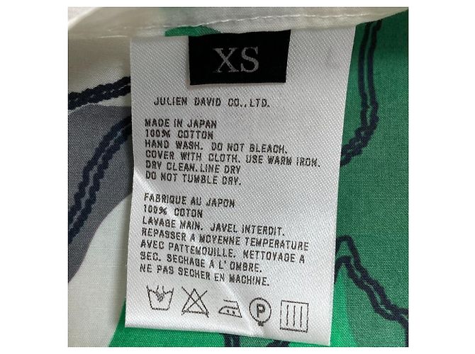 Autre Marque Vestido largo estampado Julien David Castaño Blanco Verde - view 5