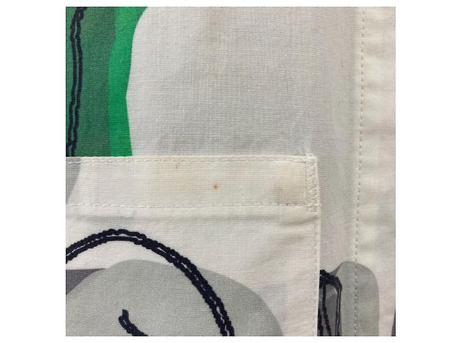 Autre Marque Vestido largo estampado Julien David Castaño Blanco Verde - view 7