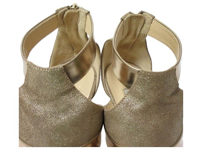Jimmy Choo Leder Stiletto Gladiator Sandalen Golden - Ansicht 6