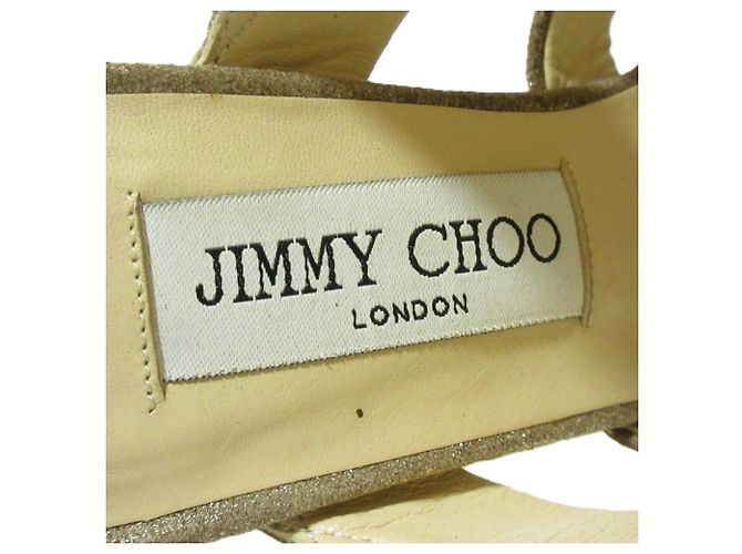 Jimmy Choo Leder Stiletto Gladiator Sandalen Golden - Ansicht 8