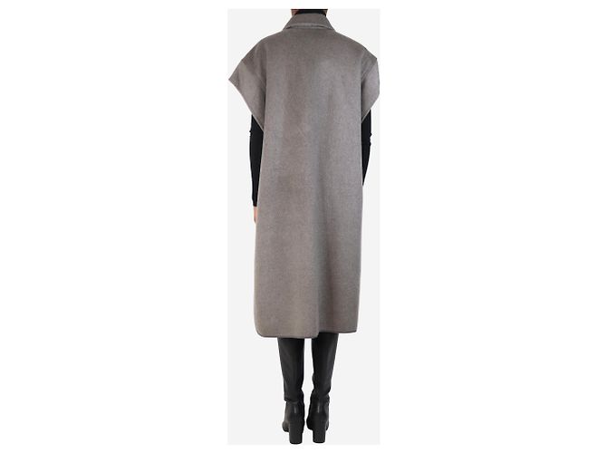 Y'S Grey wool-blend coat - size S - view 2