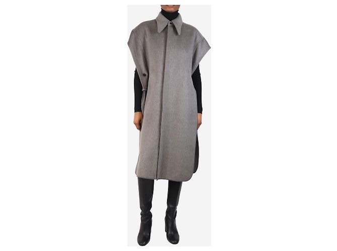 Y'S Grey wool-blend coat - size S - view 3