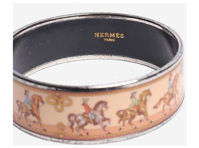 Hermès Emaille-Armband mit braunem Pferdemotiv - Ansicht 2