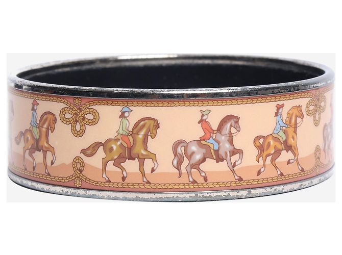 Hermès Emaille-Armband mit braunem Pferdemotiv - Ansicht 3