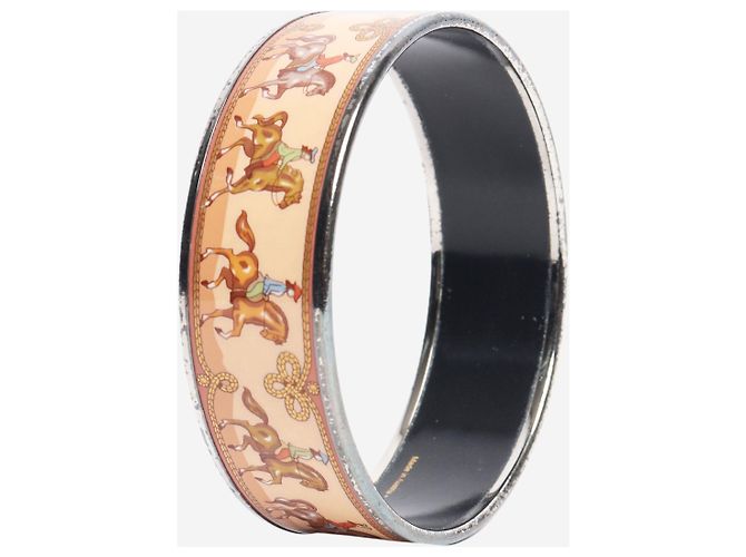 Hermès Emaille-Armband mit braunem Pferdemotiv - Ansicht 4