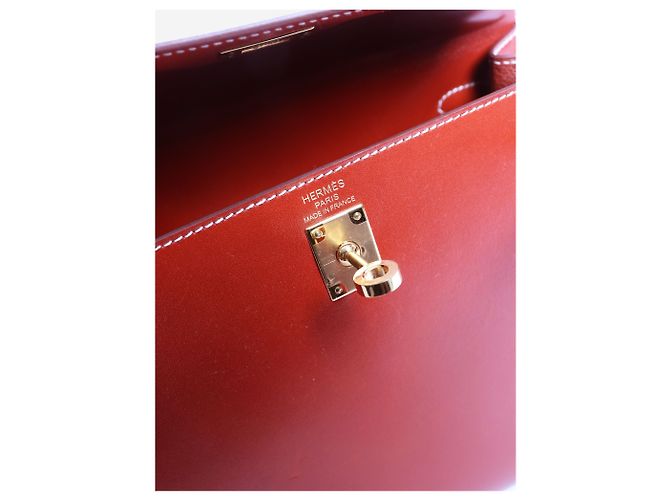 Hermès Borsa Brique Kelly 25 in pelle Box Calf Marrone - vista 10