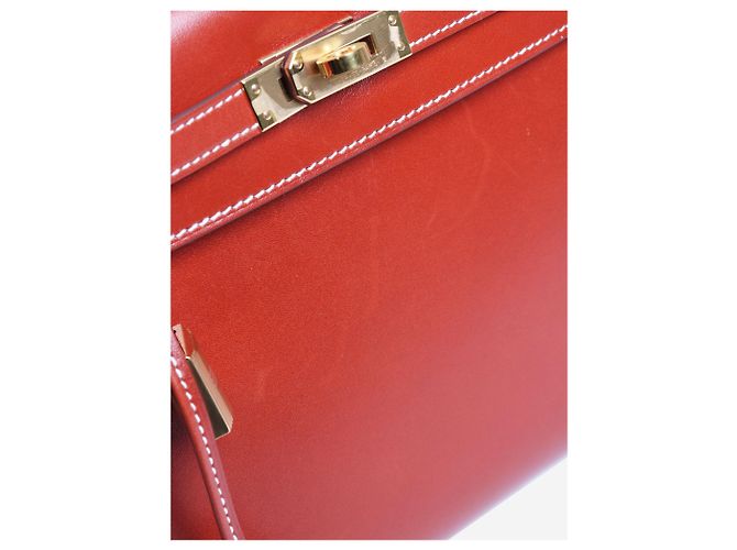 Hermès Borsa Brique Kelly 25 in pelle Box Calf Marrone - vista 11