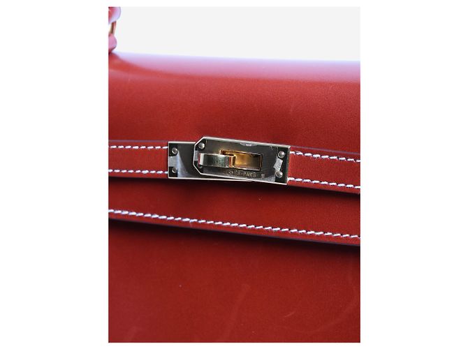 Hermès Borsa Brique Kelly 25 in pelle Box Calf Marrone - vista 12