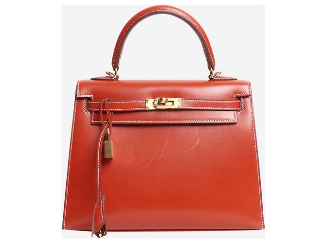 Hermès Borsa Brique Kelly 25 in pelle Box Calf Marrone - vista 2