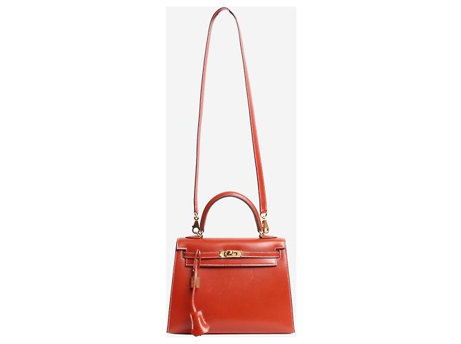 Hermès Borsa Brique Kelly 25 in pelle Box Calf Marrone - vista 3