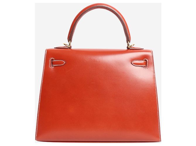 Hermès Borsa Brique Kelly 25 in pelle Box Calf Marrone - vista 5