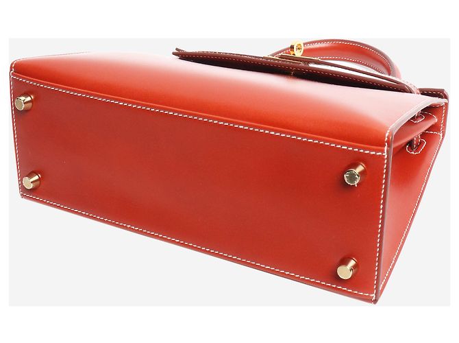 Hermès Borsa Brique Kelly 25 in pelle Box Calf Marrone - vista 7