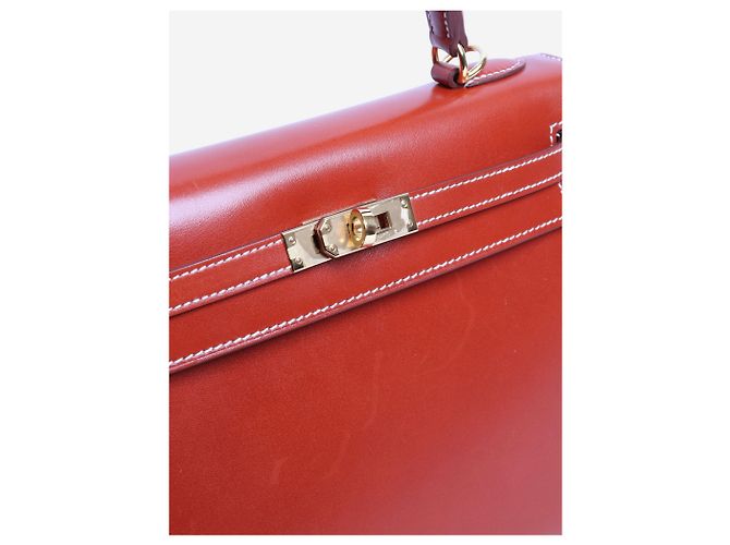 Hermès Borsa Brique Kelly 25 in pelle Box Calf Marrone - vista 8