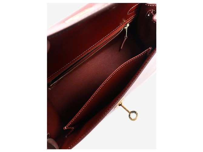 Hermès Borsa Brique Kelly 25 in pelle Box Calf Marrone - vista 9