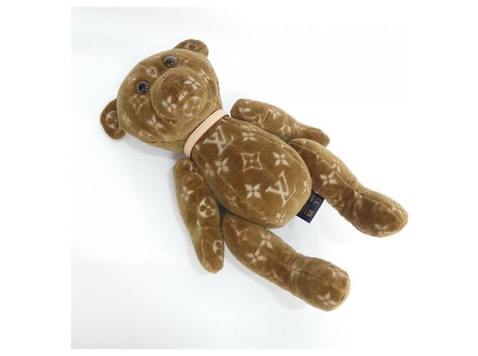 Ours en peluche Monogram Louis Vuitton Marron - vue 3