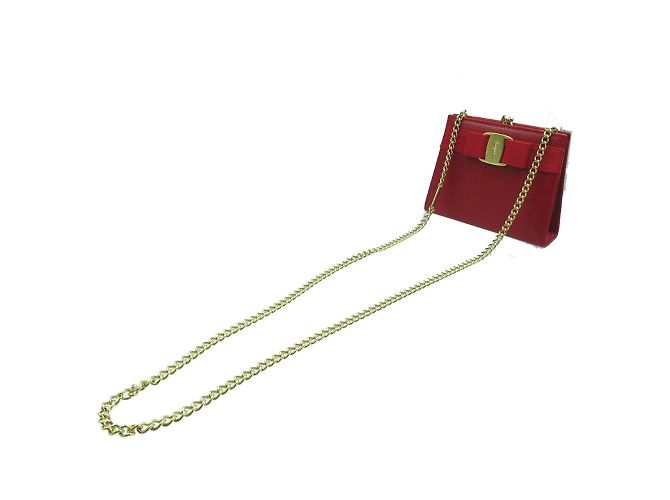 Borsa a Spalla Vara Ribbon di Salvatore Ferragamo Rosso - vista 4