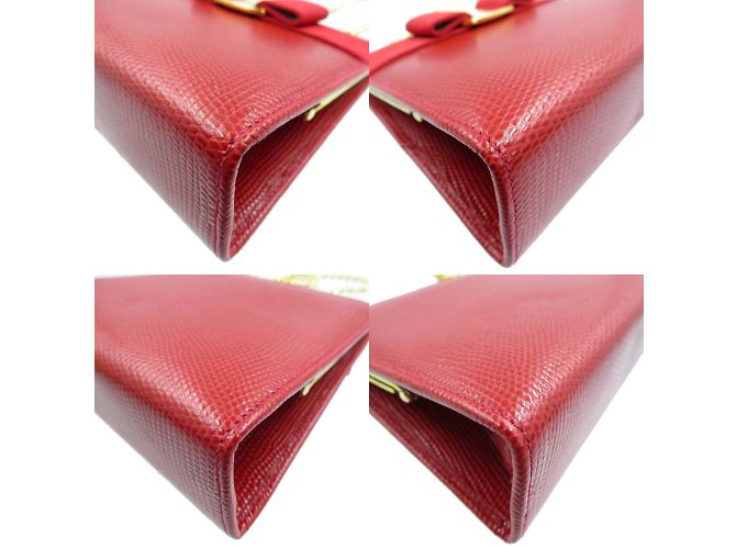 Borsa a Spalla Vara Ribbon di Salvatore Ferragamo Rosso - vista 8