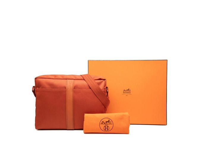 Hermès Borsa a tracolla Hermes Acapulco Basas MM Arancione - vista 6