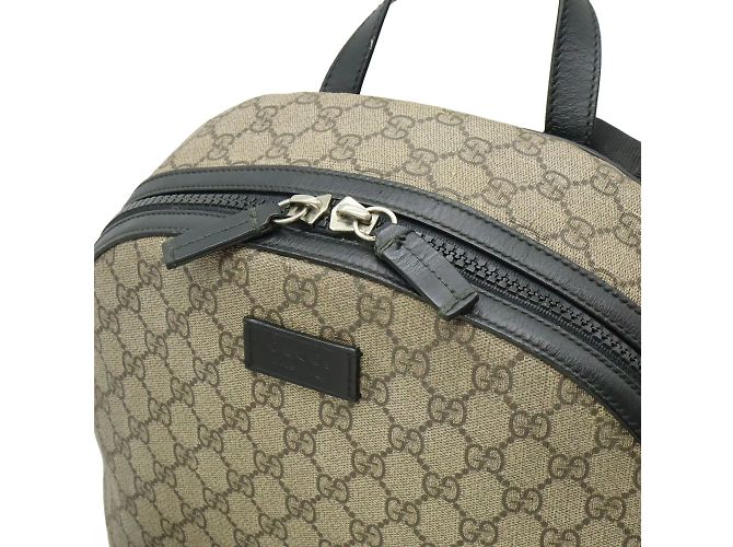 Zaino Gucci GG Supreme in beige e nero - vista 6