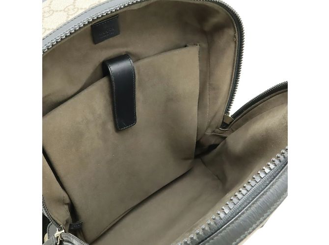 Zaino Gucci GG Supreme in beige e nero - vista 7