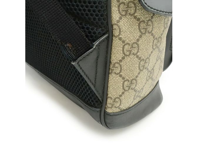 Zaino Gucci GG Supreme in beige e nero - vista 9