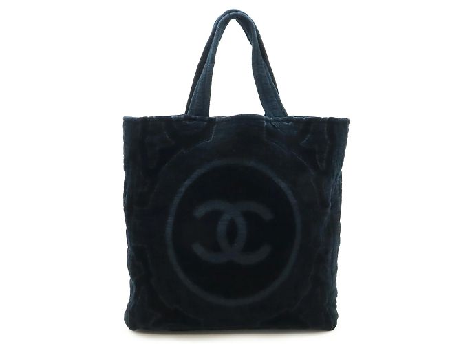 Borsa da spiaggia Chanel Coco Mark Nero - vista 2