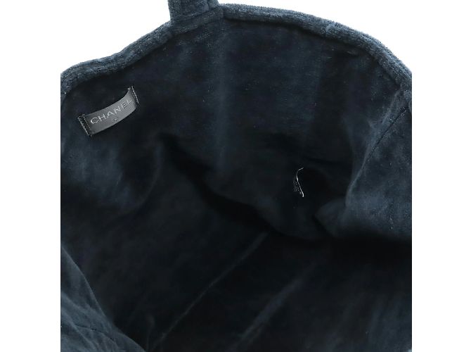 Borsa da spiaggia Chanel Coco Mark Nero - vista 7