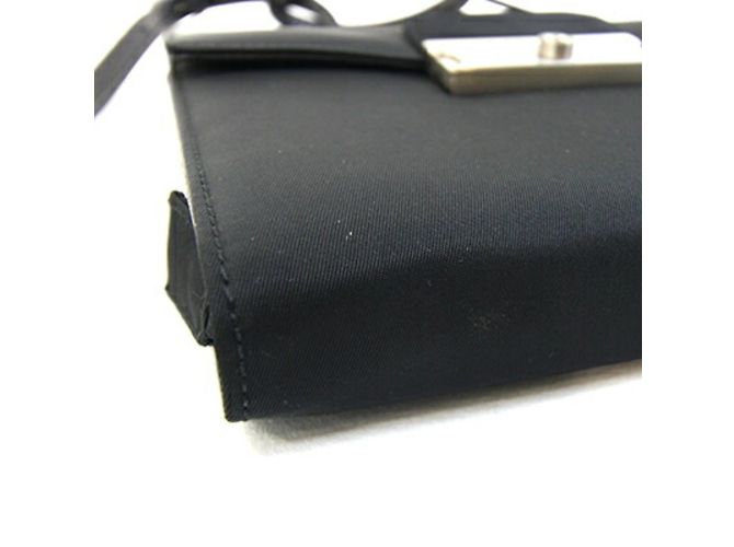 Borsa a spalla Pochette in nylon e pelle nera Prada Nero - vista 3
