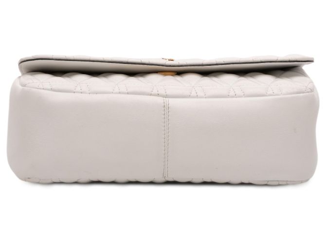 Borsa a tracolla Virtus V in pelle nappa bianca di Versace Bianco - vista 3