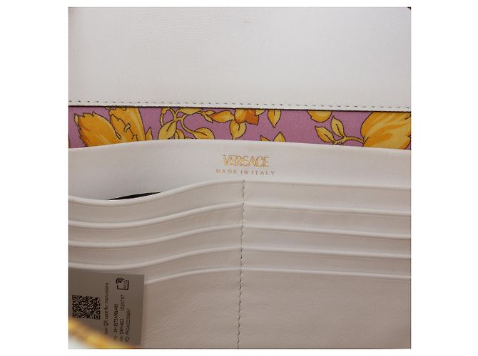 Borsa a tracolla Virtus V in pelle nappa bianca di Versace Bianco - vista 5