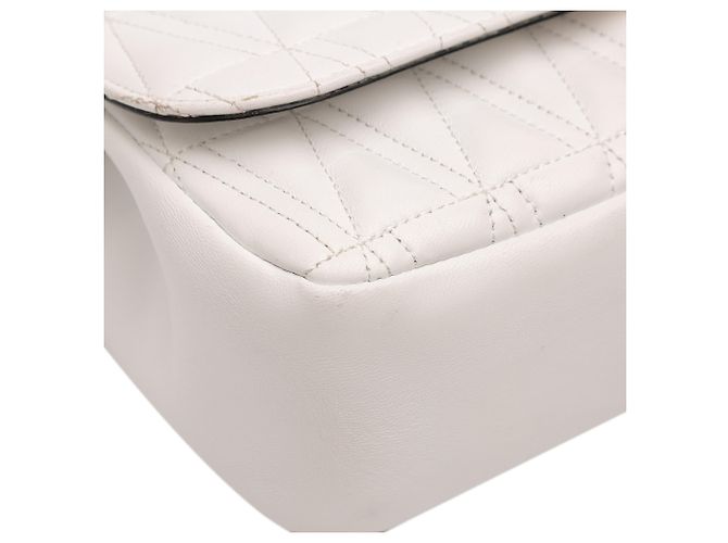 Borsa a tracolla Virtus V in pelle nappa bianca di Versace Bianco - vista 7