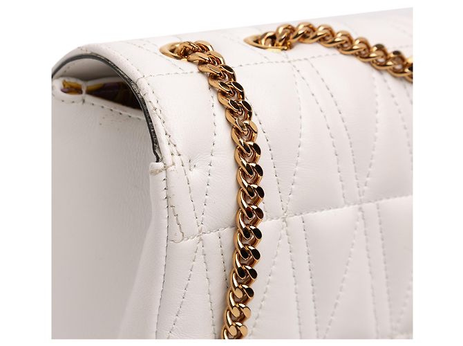 Borsa a tracolla Virtus V in pelle nappa bianca di Versace Bianco - vista 9