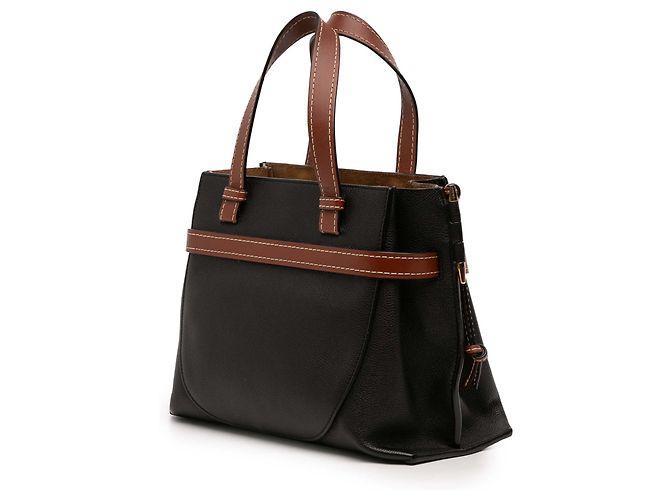 LOEWE Kleine schwarze Ledertasche Gate mit Obergriff - Ansicht 2