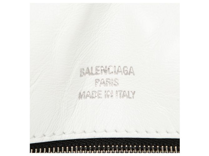 Borsa a spalla Monaco piccola in pelle di vitello bianca Balenciaga Bianco - vista 6