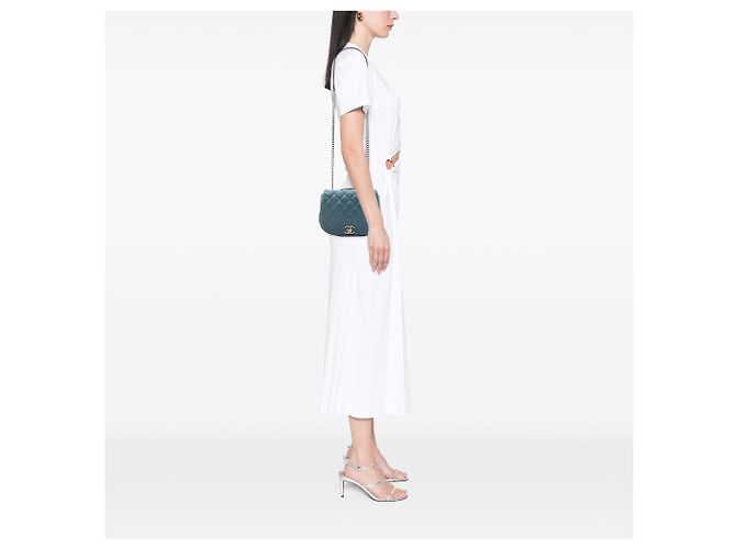 Chanel Blau Kleine Gequiltete Caviar Tasche mit Lappen für Freizeit - Ansicht 7