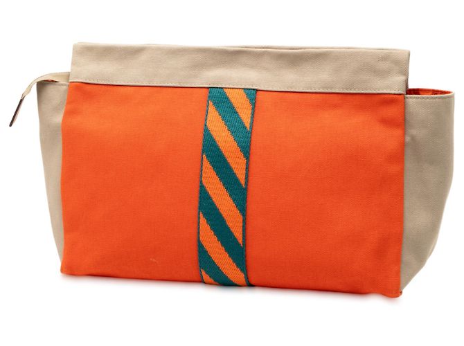 Estuche de salto Jimetou en lona naranja Hermès - vista 2