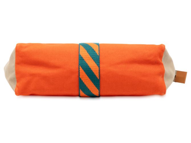 Estuche de salto Jimetou en lona naranja Hermès - vista 3