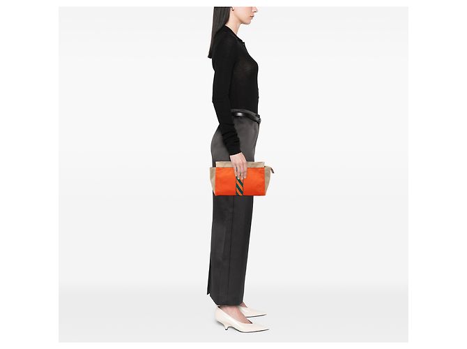 Estuche de salto Jimetou en lona naranja Hermès - vista 7