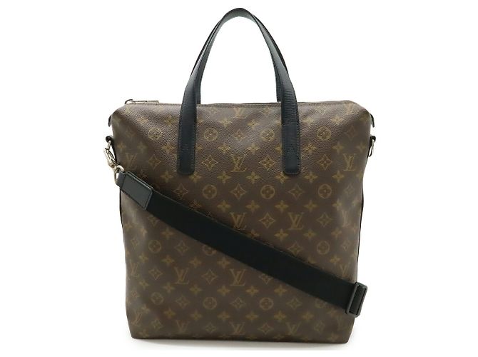 Borsa tote Kitan Monogram Macassar Louis Vuitton Marrone Nero Monogramma - vista 2