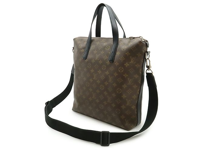 Borsa tote Kitan Monogram Macassar Louis Vuitton Marrone Nero Monogramma - vista 3
