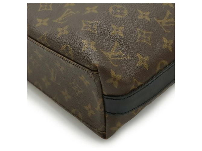 Borsa tote Kitan Monogram Macassar Louis Vuitton Marrone Nero Monogramma - vista 4