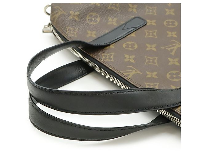 Borsa tote Kitan Monogram Macassar Louis Vuitton Marrone Nero Monogramma - vista 9