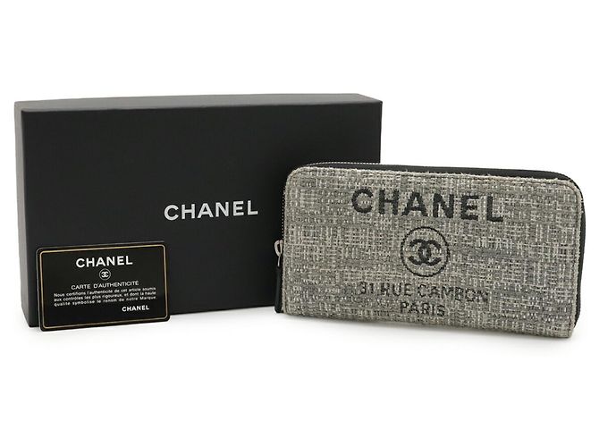 Cartera Larga Chanel Deauville Line Castaño Negro - vista 10