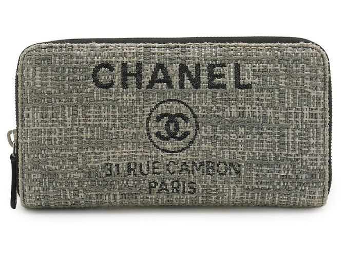 Cartera Larga Chanel Deauville Line Castaño Negro - vista 2