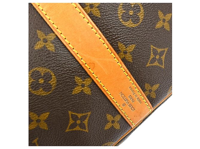 Borsa Keepall Louis Vuitton in tela Monogram 55 Marrone - vista 4