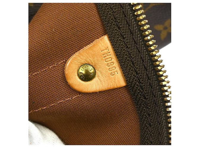 Borsa Keepall Louis Vuitton in tela Monogram 55 Marrone - vista 5