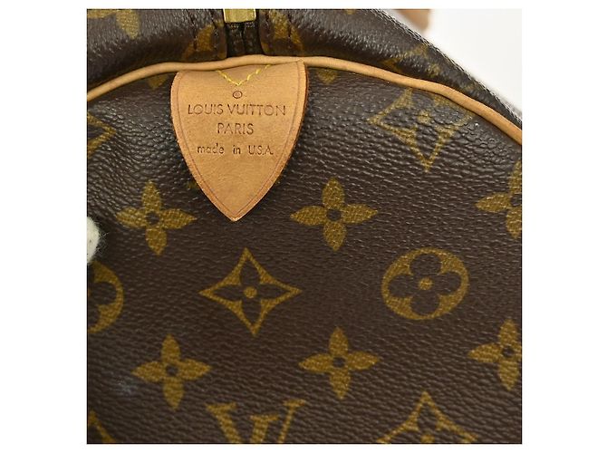 Borsa Keepall Louis Vuitton in tela Monogram 55 Marrone - vista 4