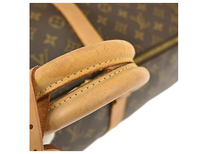 Borsa Keepall Louis Vuitton in tela Monogram 55 Marrone - vista 6